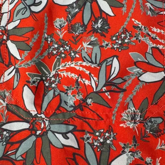 Stio Board Shorts Mens 33x10 Red Aloha Floral Drawstring Swim Trunks Ocean - Picture 10 of 12